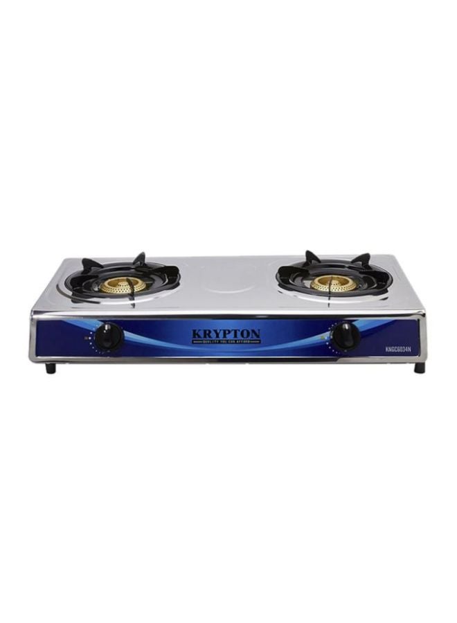Krypton 2 - Burner Stainless Steel Gas Stove KNGC6034NKitchen AppliancesDouble burner gas stove Stainless steel body Low gas consumption Improved gas flow for efficient heating Krypton 2 - Burner Stainless Steel Gas Stove is a fuel efficient brass burner